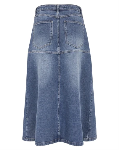 Soft Rebels - SRWilla Midi Denim Nederdel - True Blue